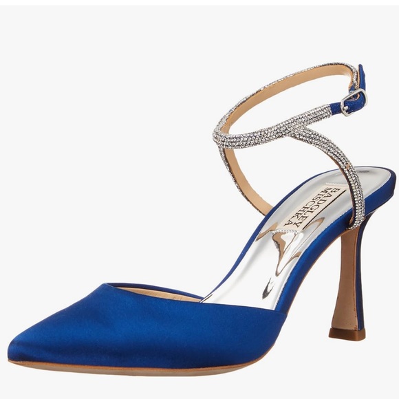 Badgley Mischka Women's Kamilah Pump Royal Blue Satin size 5.5 - Picture 2 of 15